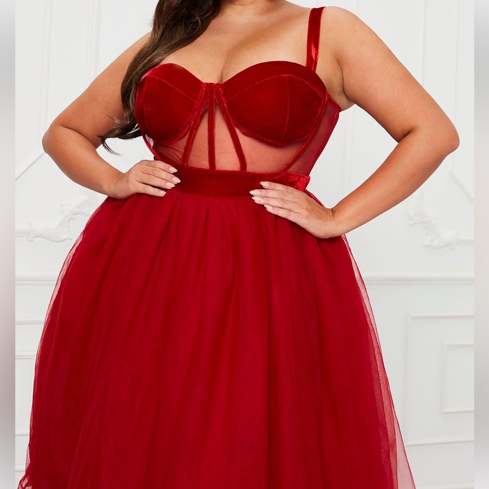 Red Tulle Dress 2X
